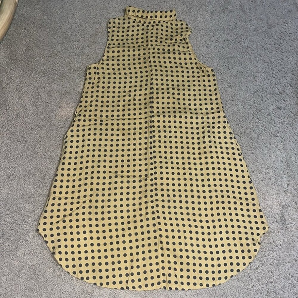 Rosemarine Italian Polka Dot Button Front Sleeveless Linen Dress Small‎ - Picture 8 of 11
